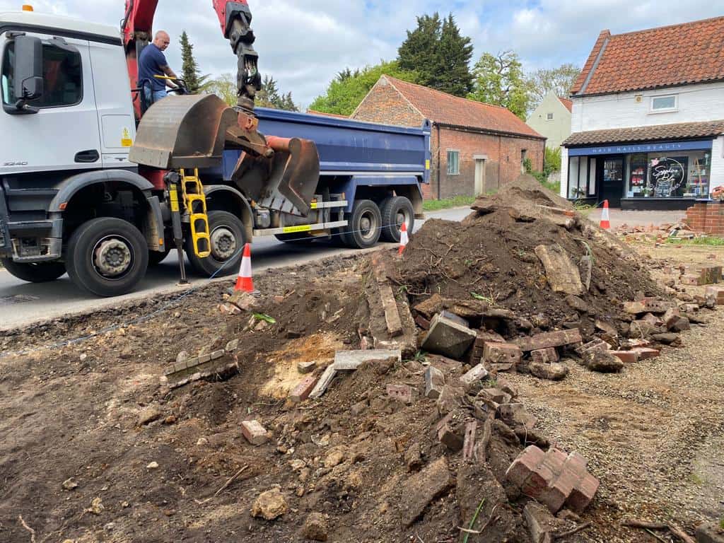 This is a photo of a dig out being carried out for the installation of a new tarmac driveway. Works being carried out by Shortstown Driveways